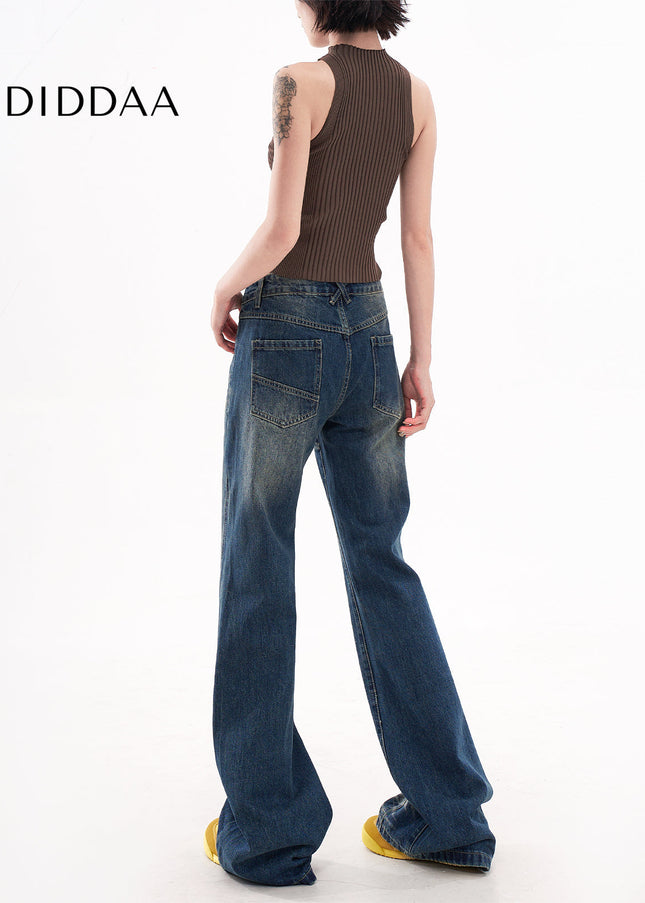 Light Blue Retro Flared Jeans Women’s 2025 Spring Style - Women’s Jeans