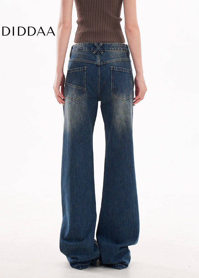 Light Blue Retro Flared Jeans Women’s 2025 Spring Style - Women’s Jeans