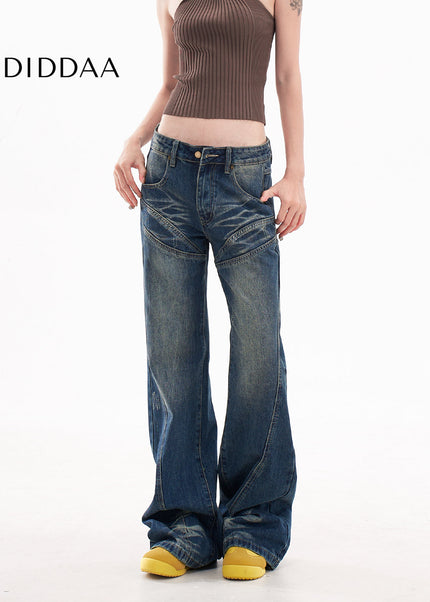 Light Blue Retro Flared Jeans Women’s 2025 Spring Style - Women’s Jeans