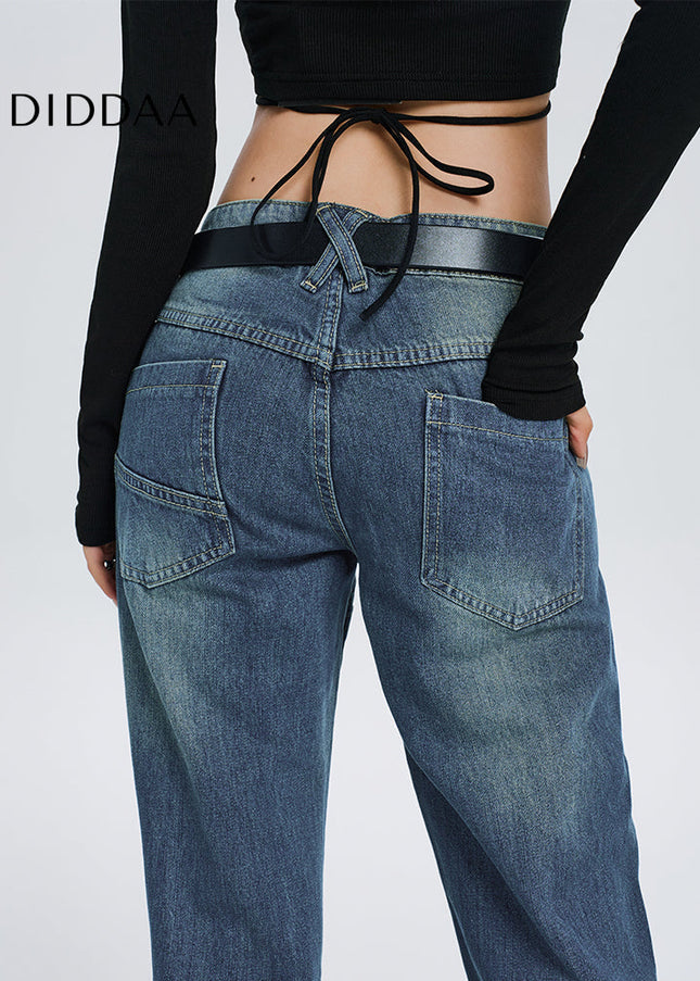 Light Blue Retro Frayed Bootcut Jeans for Women - Women’s Jeans