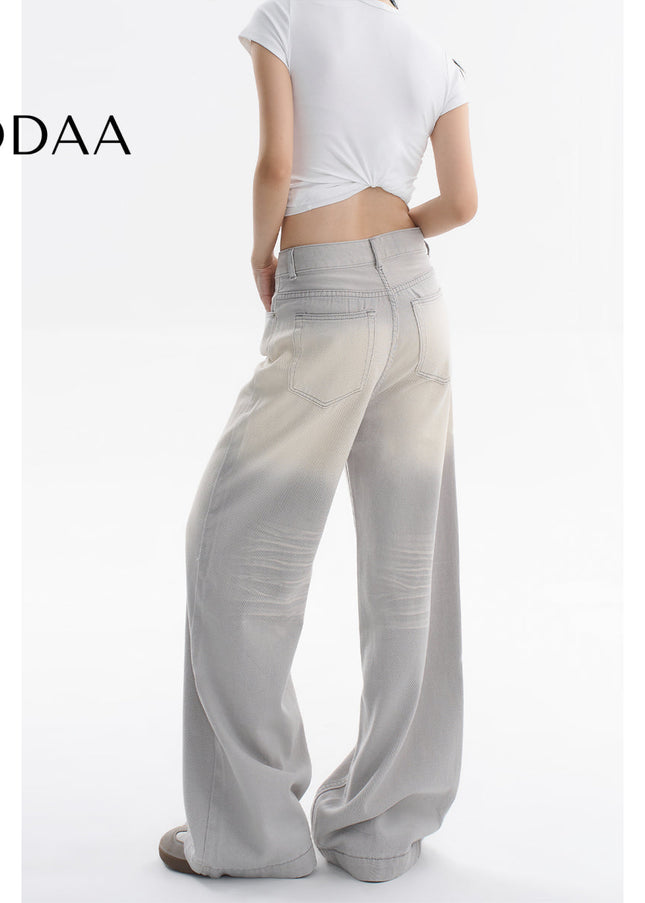 Light Blue Retro Loose Fit Wide Leg Jeans - Women’s Jeans