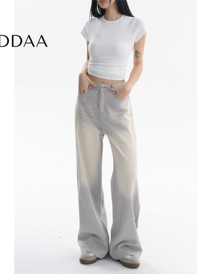 Light Blue Retro Loose Fit Wide Leg Jeans - XS / Grey - Women’s Jeans