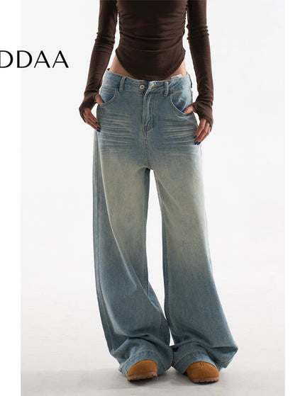 Light Blue Retro Loose Fit Wide Leg Jeans - XS / Mid Blue - Women’s Jeans