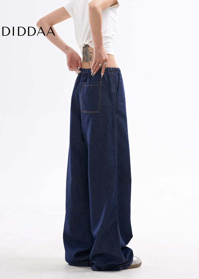 Light Blue Retro Loose Wide Leg Jeans for Women - Women’s Jeans