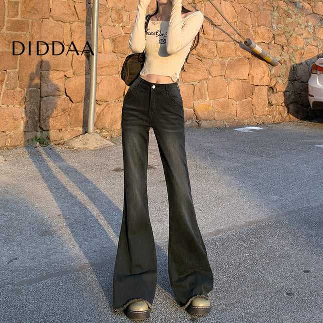 Light Blue Retro Low-Rise Flared Jeans Women’s 2025 Design - Women’s Jeans