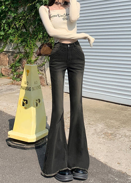 Light Blue Retro Low-Rise Flared Jeans Women’s 2025 Design - Women’s Jeans