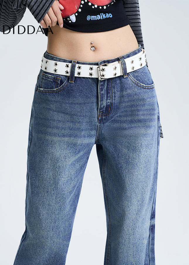 Light Blue Retro Straight Flared Low-Rise Jeans Women’s 2025 - Women’s Jeans