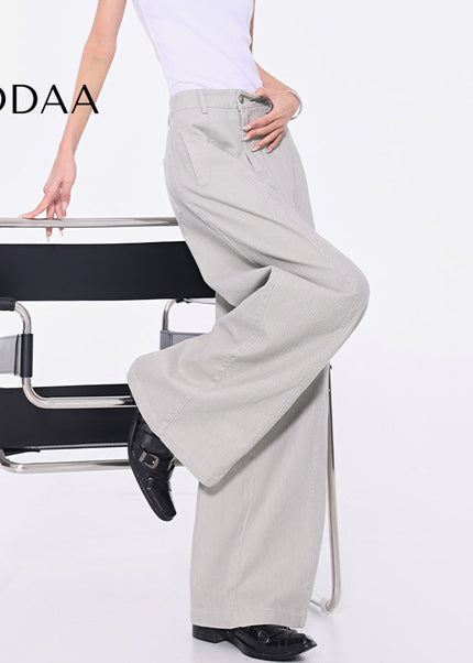 Grey Vintage Wash Loose Wide-Leg Jeans for Women - S / Marl Grey - Women’s Jeans