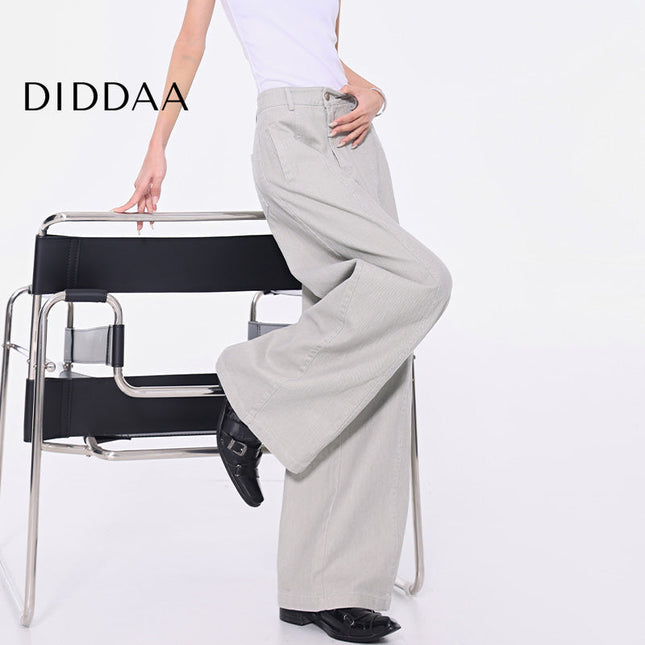 Grey Vintage Wash Loose Wide-Leg Jeans for Women - S / Marl Grey - Women’s Jeans