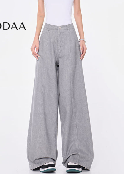 Grey Vintage Wash Loose Wide-Leg Jeans for Women - S / Grey - Women’s Jeans