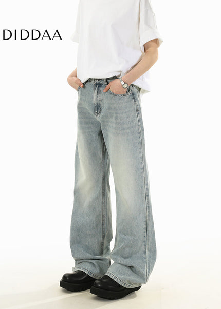 Light Blue Retro Wash Bootcut Jeans for Men and Women - Men’s Jeans