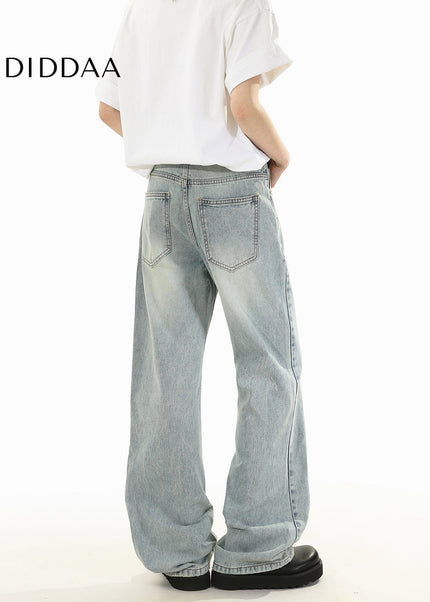 Light Blue Retro Wash Bootcut Jeans for Men and Women - Men’s Jeans