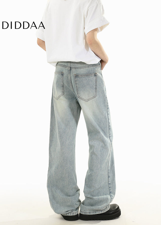 Light Blue Retro Wash Bootcut Jeans for Men and Women - Men’s Jeans