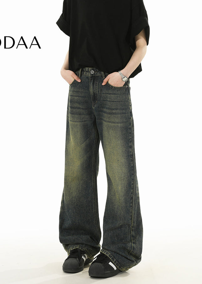 Light Blue Retro Wash Bootcut Jeans for Men and Women - S / Dark Blue - Men’s Jeans