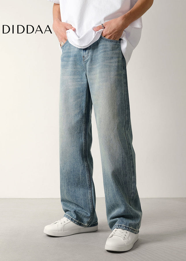Light Blue Retro Washed Flared Jeans for Men - Men’s Jeans