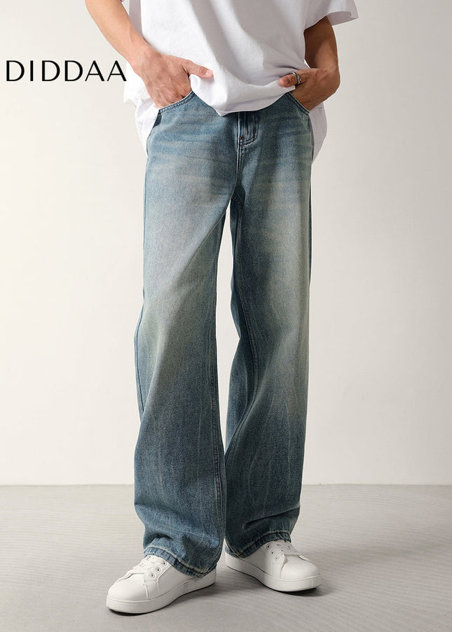 Light Blue Retro Washed Flared Jeans for Men - Men’s Jeans