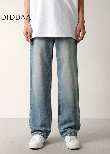 Light Blue Retro Washed Flared Jeans for Men - Men’s Jeans