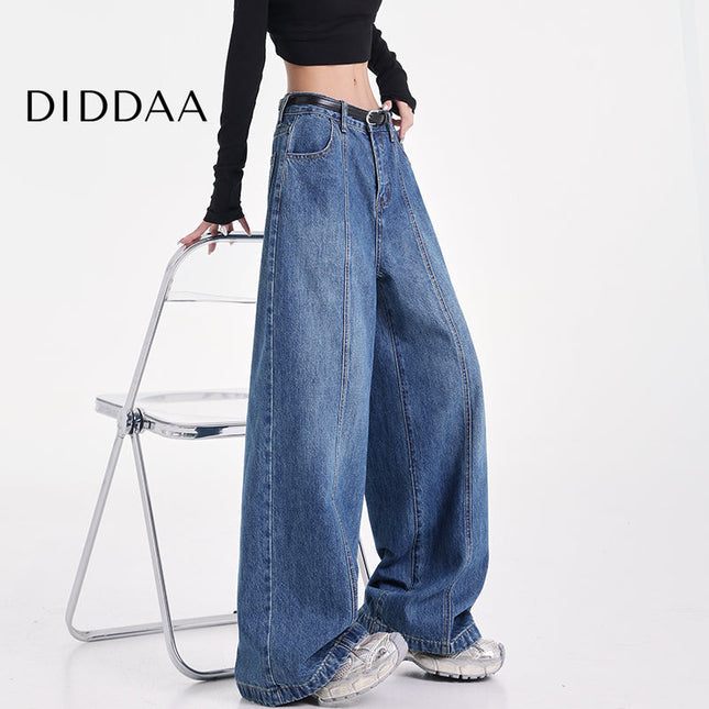 Light Blue Retro Washed Straight-Leg Jeans - S / Blue - Women’s Jeans