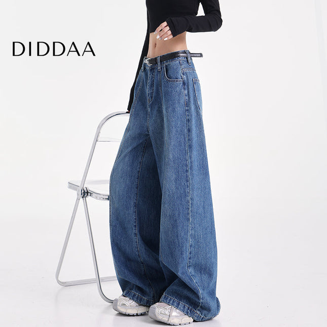 Light Blue Retro Washed Straight-Leg Jeans - Women’s Jeans