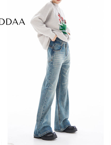 Light Blue Retro Wide-Leg High-Waisted Jeans - XS / Mid Blue - Women’s Jeans