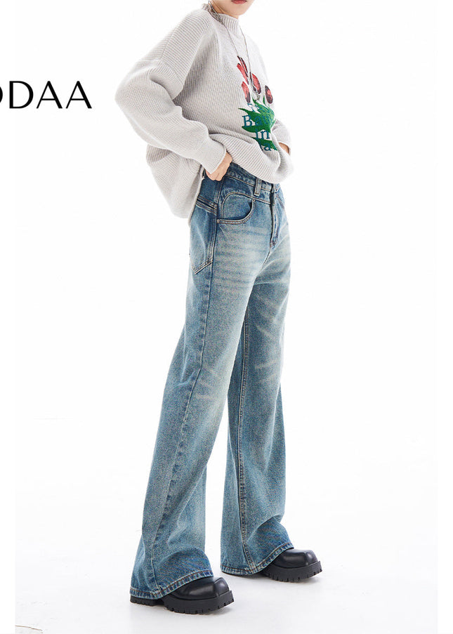 Light Blue Retro Wide-Leg High-Waisted Jeans - XS / Mid Blue - Women’s Jeans
