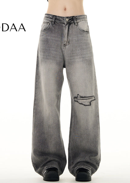 Light Blue Ripped Distressed Vintage Jeans for Men - S / Grey - Men’s Jeans