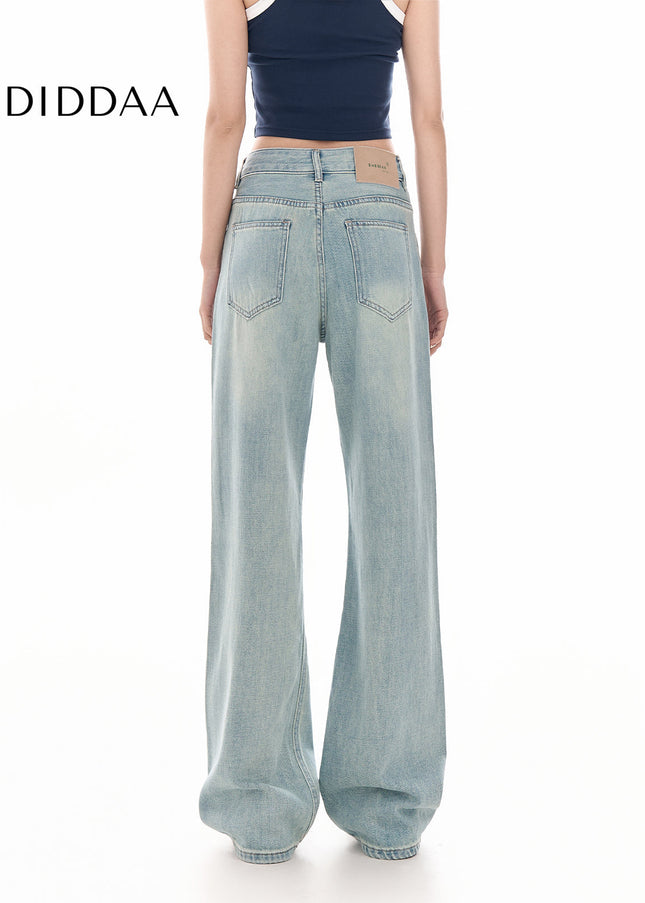 Light Blue Ripped High Waist Slim Jeans - Women’s Jeans