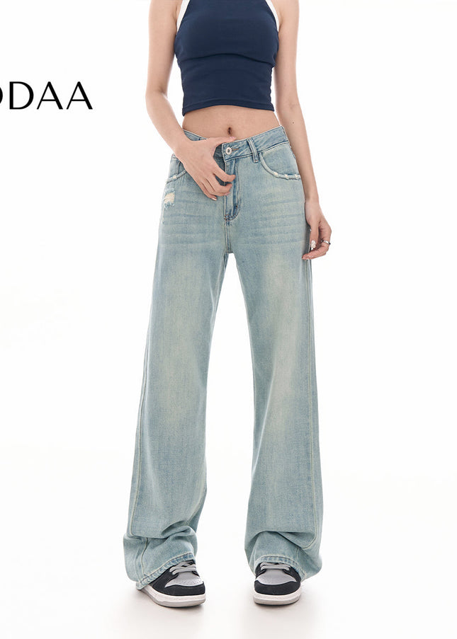 Light Blue Ripped High Waist Slim Jeans - XS / Light Blue - Women’s Jeans