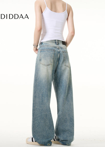 Light Blue Ripped Straight Leg Jeans for Men and Women - Men’s Jeans