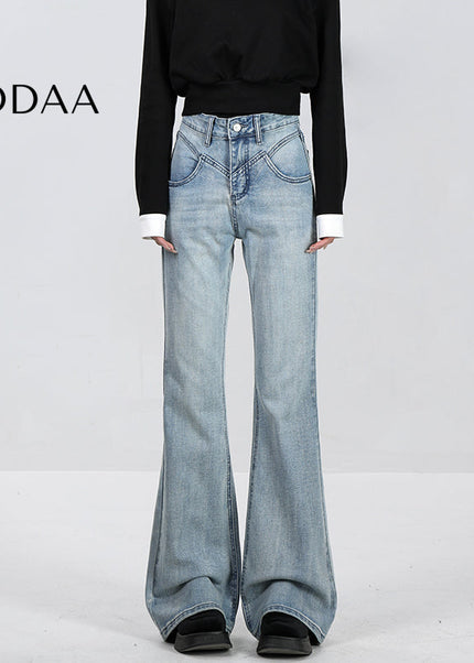 Light Blue Slim Design Bootcut Jeans for Women - S / Mid Blue - Women’s Jeans