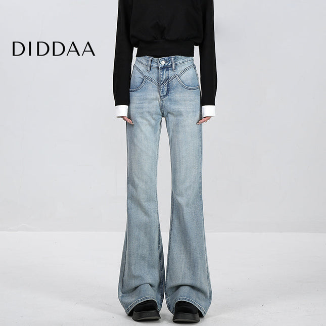 Light Blue Slim Design Bootcut Jeans for Women - S / Mid Blue - Women’s Jeans