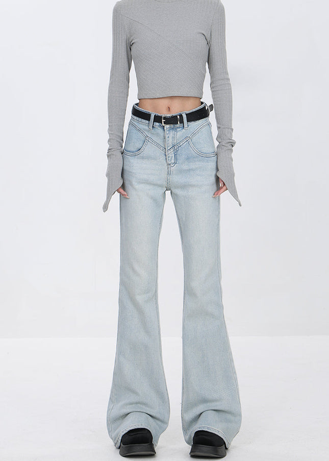 Light Blue Slim Design Bootcut Jeans for Women - Women’s Jeans