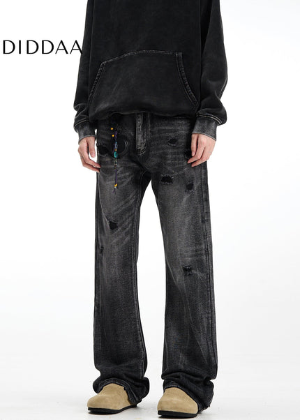 Light Blue Slim Wash Ripped Jeans for Men by MADWITCH - Men’s Jeans