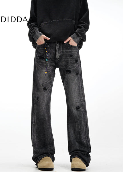Light Blue Slim Wash Ripped Jeans for Men by MADWITCH - Men’s Jeans