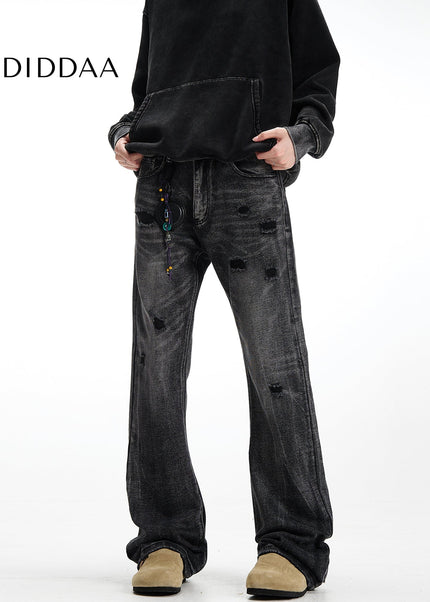 Light Blue Slim Wash Ripped Jeans for Men by MADWITCH - Men’s Jeans