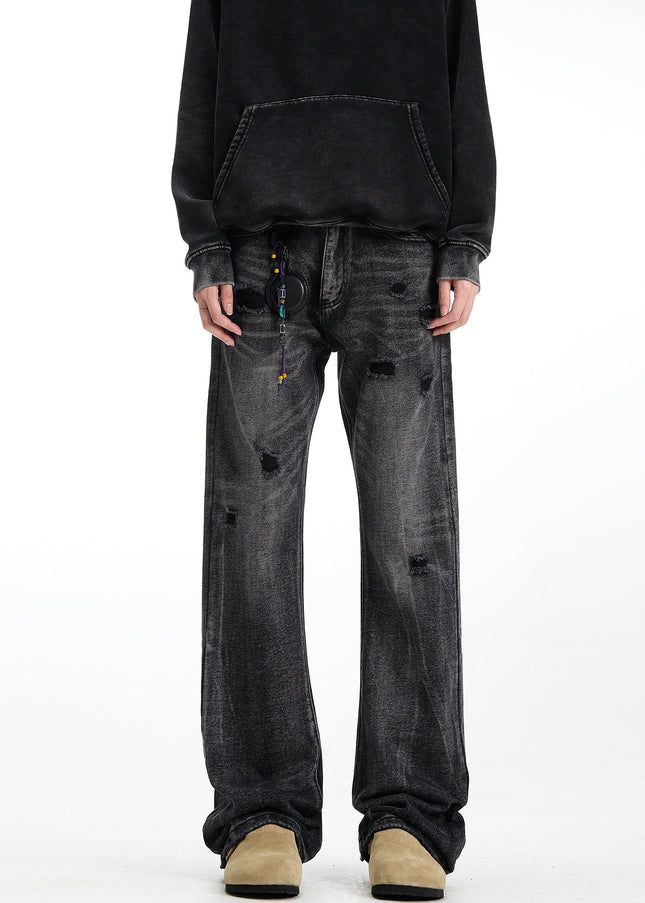 Light Blue Slim Wash Ripped Jeans for Men by MADWITCH - Men’s Jeans