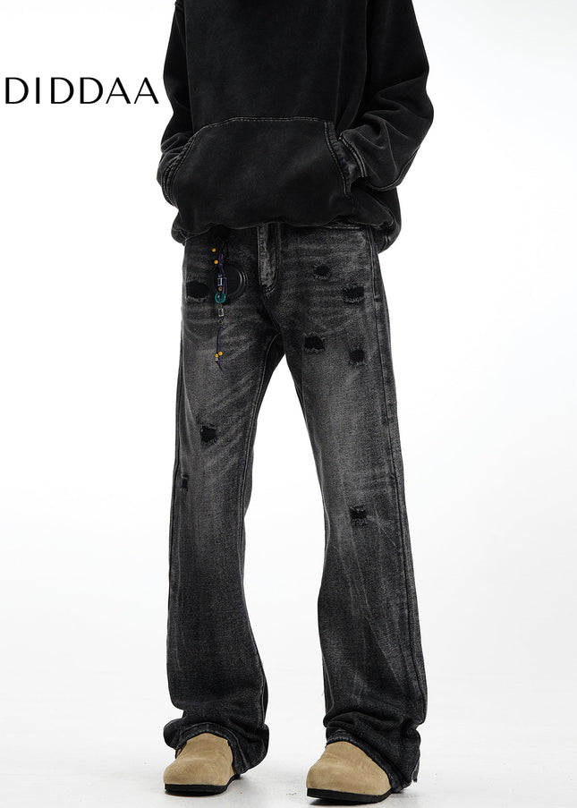 Light Blue Slim Wash Ripped Jeans for Men by MADWITCH - Men’s Jeans