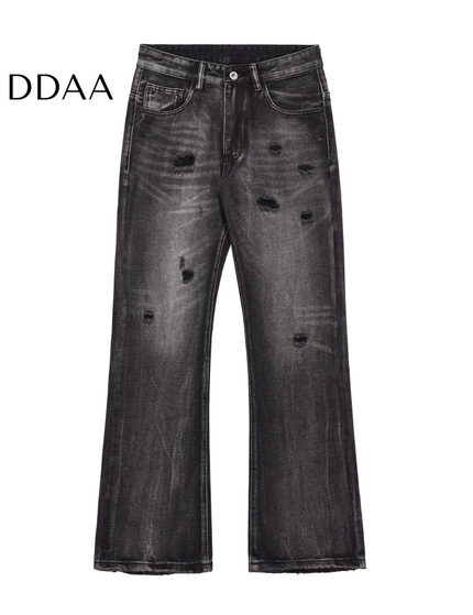 Light Blue Slim Wash Ripped Jeans for Men by MADWITCH - S / Dark Grey - Men’s Jeans