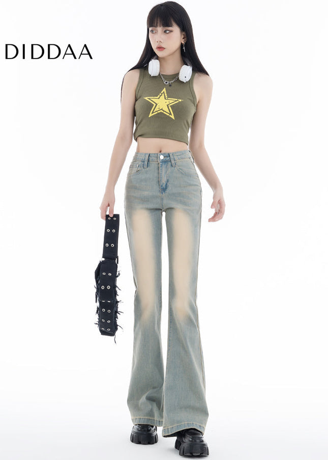 Light Blue Stretchy Slightly Flared Jeans for Women - Women’s Jeans