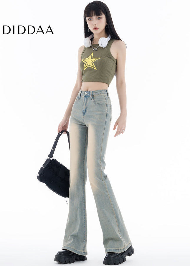 Light Blue Stretchy Slightly Flared Jeans for Women - Women’s Jeans