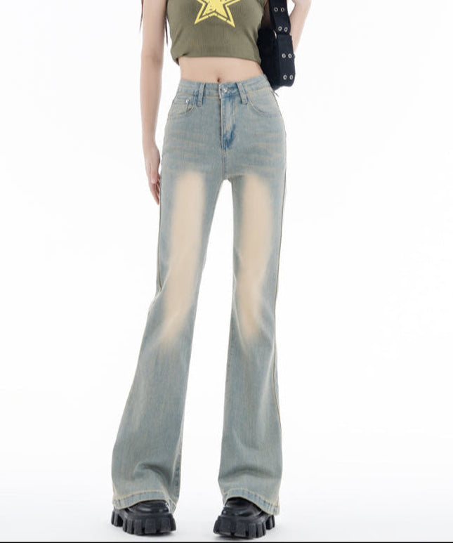 Light Blue Stretchy Slightly Flared Jeans for Women - Women’s Jeans