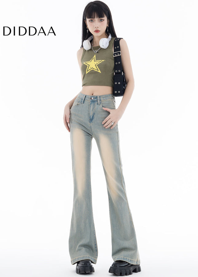 Light Blue Stretchy Slightly Flared Jeans for Women - Women’s Jeans