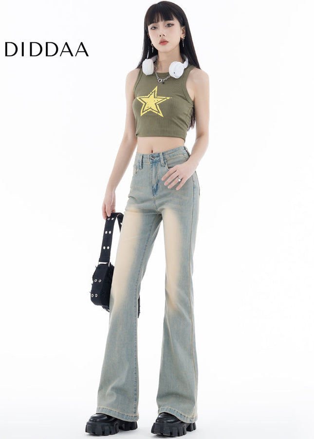 Light Blue Stretchy Slightly Flared Jeans for Women - Women’s Jeans