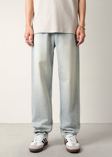 Light Blue Structured Slim Jeans for Men with Nostalgic Wash - 28 / Light Blue - Men’s Jeans
