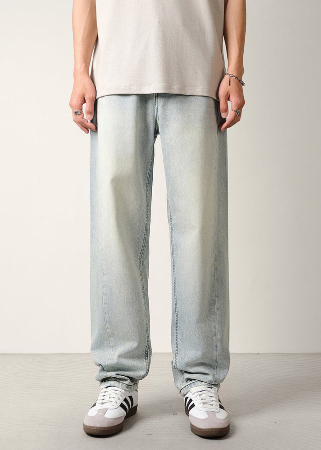 Light Blue Structured Slim Jeans for Men with Nostalgic Wash - 28 / Light Blue - Men’s Jeans
