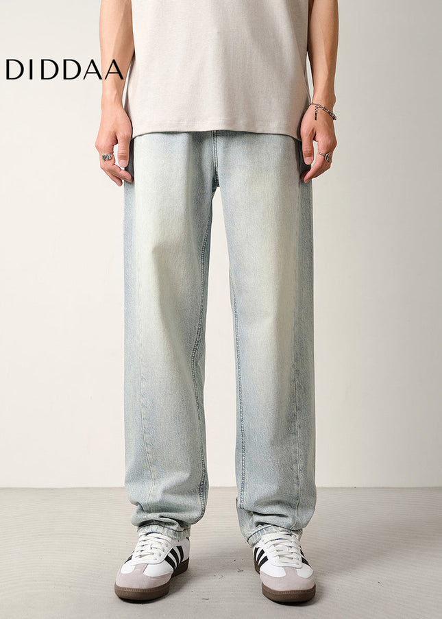 Light Blue Structured Slim Jeans for Men with Nostalgic Wash - Men’s Jeans