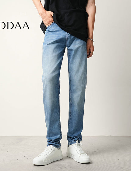 Light Blue Thin Loose Tapered Stretch Jeans Men’s Summer - 28 / Light Blue - Men’s Jeans