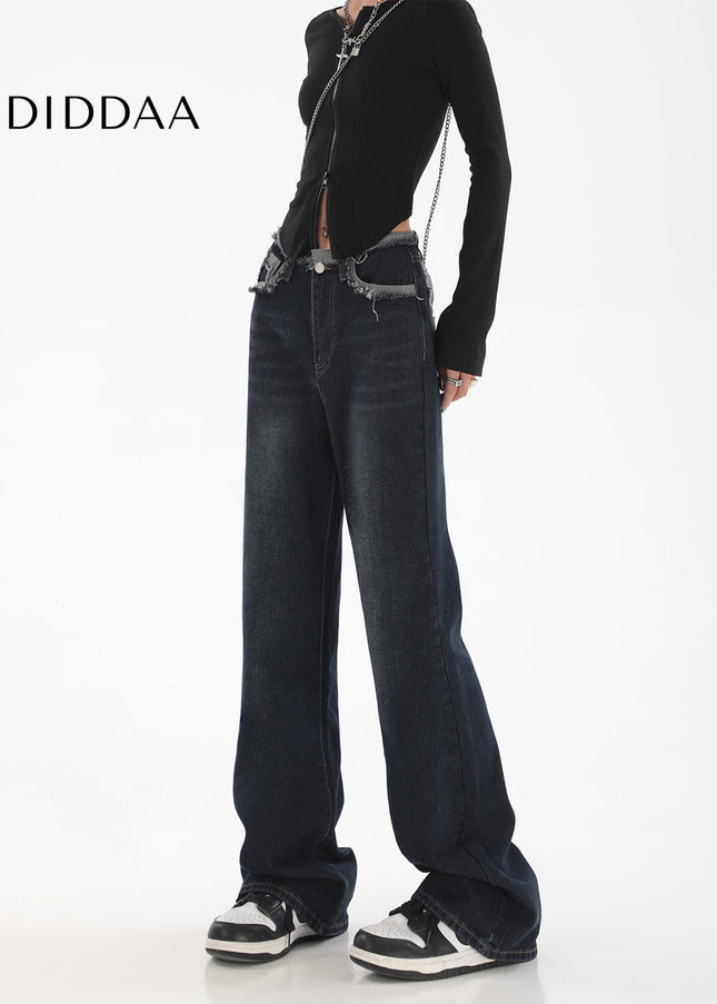 Light Blue Trendy Women’s High-Waisted Wide-Leg Jeans - Women’s Jeans