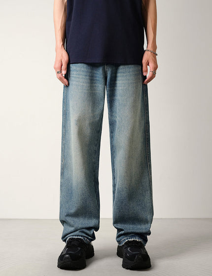 Light Blue Vintage Loose Fit Wide-Leg Jeans Men’s All Season - 28 / Mid Blue - Men’s Jeans