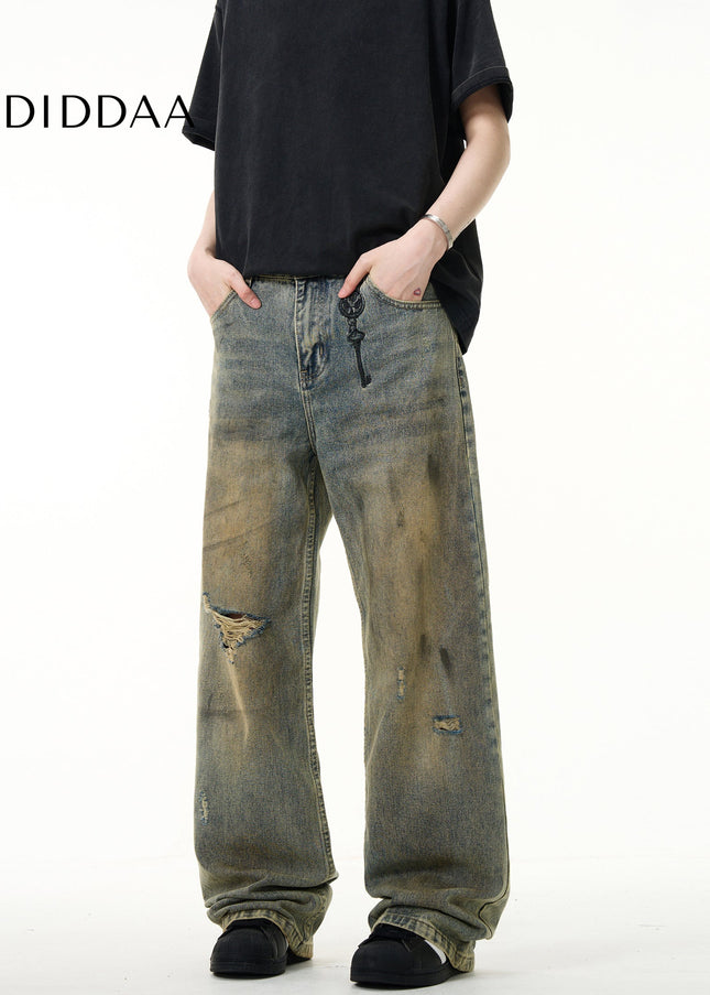 Light Blue Vintage Ripped Cleanfit Jeans for Men and Women - Men’s Jeans